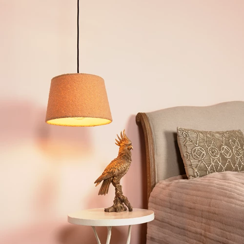 Lucide WOOLLY - Lámpara colgante - Ø 28 cm - 1xE27 - Ocre - ambiente 1